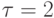 \tau = 2