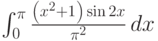 \int_0^{\pi } \frac{\left(x^2+1\right) \sin 2 x}{\pi ^2} \, dx