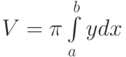 V=\pi\int\limits_a^b ydx