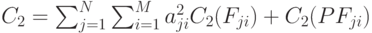 C_2=\sum_{j=1}^N\sum_{i=1}^M a_{ji}^2 C_2(F_{ji})+C_2(PF_{ji})