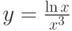 y=\frac{\ln x}{x^3}