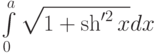 \int\limits_0^a\sqrt{1+\sh'^2x}dx