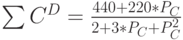 \sum {C^D}= \frac{440+220*P_C}{2+3*P_C+P_C^2}