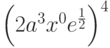 \left( {2a^3 x^0 e^{\frac{1}{2}} } \right)^4 