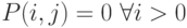 P(i,j)=0 \ \mathcal{8}i>0