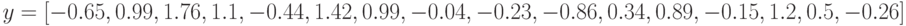 y=[-0.65, 0.99, 1.76, 1.1, -0.44, 1.42, 0.99, -0.04, -0.23, -0.86, 0.34, 0.89, -0.15, 1.2, 0.5, -0.26]