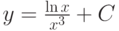 y=\frac{\ln x}{x^3}+C