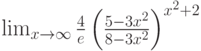 \lim_{x\to \infty}\frac{4}{e}\left(\frac{5-3x^2}{8-3x^2}\right)^{x^2+2}