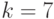 k=7