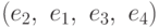 \left( e_{2},\ e_{1},\ e_{3},\ e_{4}\right)