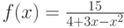 f(x)=\frac {15}{4+3x-x^2}
