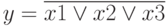 y=\overline {x1 \vee x2  \vee x3}