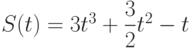 $S(t) =3t^3+\dfrac{3}{2}t^2-t $