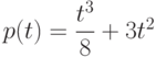 p(t)=\dfrac{t^3}{8}+3t^2 