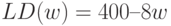 LD(w) = 400 – 8w