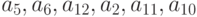 a_5,a_6,a_{12},a_2,a_{11},a_{10}