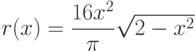 r(x)=\dfrac{16x^2}{\pi}\sqrt{2-x^2} 