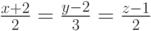 \  \frac{x+2}{2}=\frac{y-2}{3}=\frac{z-1}{2}