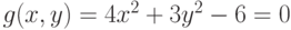 g(x,y)=4x^2+3y^2-6=0