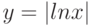 y = |ln x|