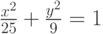 \frac{x^2}{25} + \frac{y^2}{9} =1