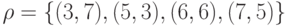 \rho = \left\{ {(3, 7), (5, 3), (6, 6), (7, 5)} \right\}