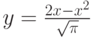 y=\frac {2x-x^2}{\sqrt{\pi}}