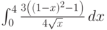 \int_0^4 \frac{3 \left((1-x)^2-1\right)}{4 \sqrt{x}} \, dx