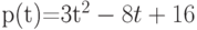 p(t)=3t^2-8t+16 