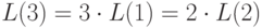 $L(3)=3\cdot L(1)=2\cdot L(2)$