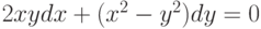 2xydx+(x^2-y^2)dy=0