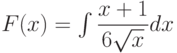 F(x)=\int \dfrac{x+1}{6\sqrt{x}} dx