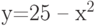 y=25 – x^2