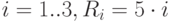 i=1..3, R_{i}=5\cdot  i