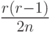 \frac{r(r-1)}{2n}