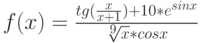 f(x)=\frac {tg{(\frac {x} {x+1})}+10*e^{sin x }} {\sqrt [9] x *cos x}