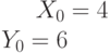 X_0=4\\ Y_0=6