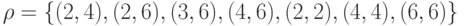 \rho = \left\{ {(2, 4), (2, 6), (3, 6), (4, 6), (2, 2), (4, 4), (6, 6)} \right\}