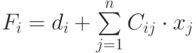 F_i = d_i + \sum \limits_{j=1}^{n}C_{ij} \cdot x_j