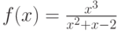 f(x)=\frac {x^3}{x^2+x-2}