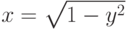 x=\sqrt{1-y^2}