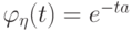 \varphi_\eta(t)=e^{-ta}