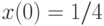 x(0)=1/4