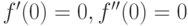 f'(0)=0, f''(0)=0