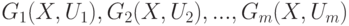 G_{1} (X, U_{1}) , G_{2} (X, U_{2}) , ... , G_{m} (X, U_{m})