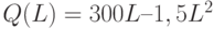 Q(L) = 300L – 1,5L^2