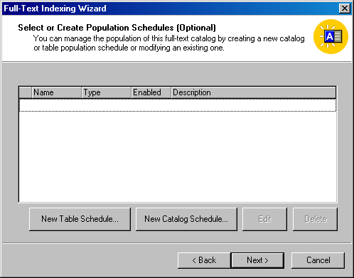   Окно Select оr Create Population Schedules