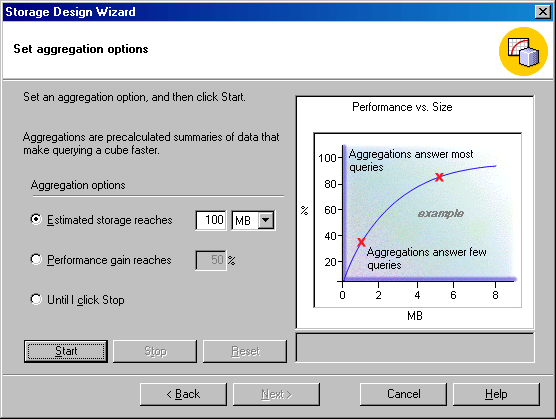  Окно Set aggregation options (Задание параметров агрегирования)