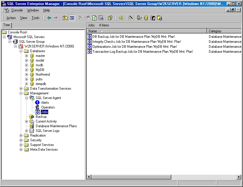 Mssql план обслуживания 1с