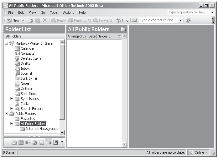 Public folder. Outlook 2003.